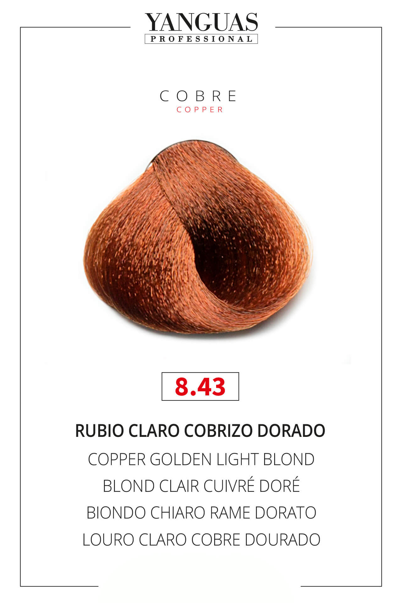 Tinte Rubio Claro Cobrizo Dorado 8.43 Attraxtion – 100ml