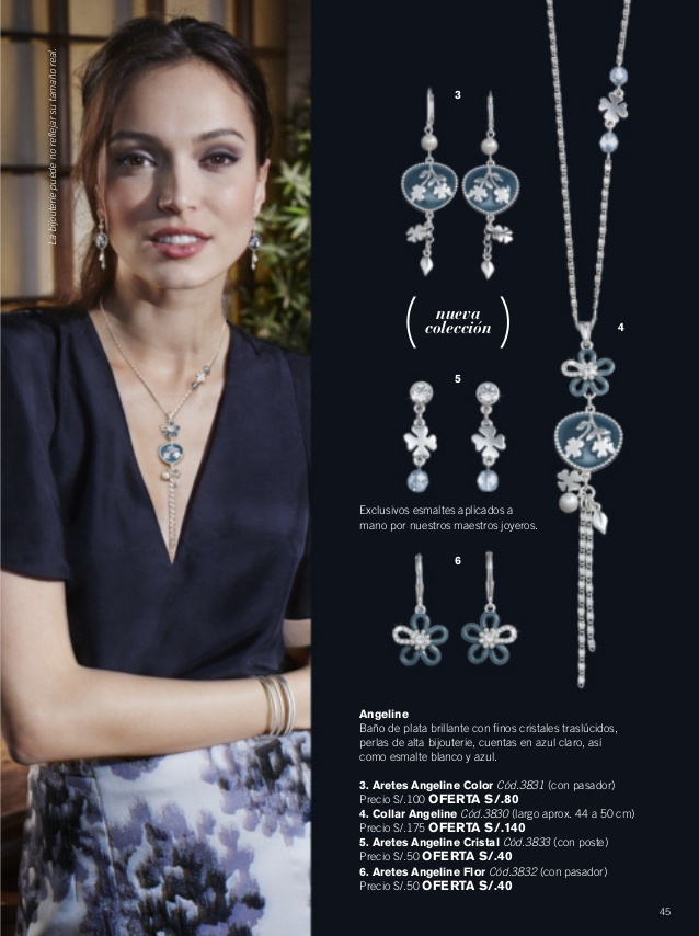 Unique – Aretes Angeline Color, Metal Bañado en Plata