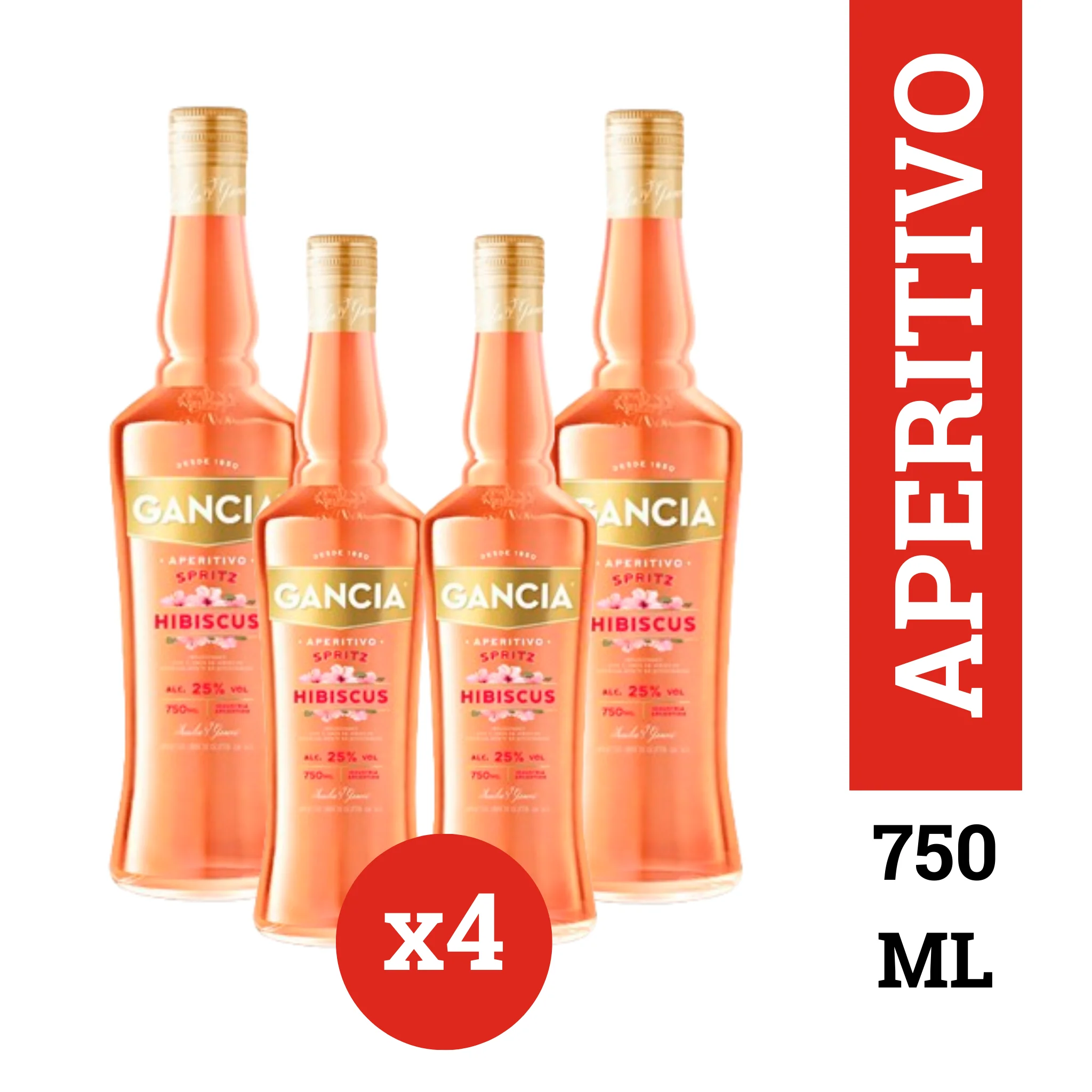 Gancia Spritz Aperitivo Italiano x4 – 750 ml / 25.3 oz cada botella