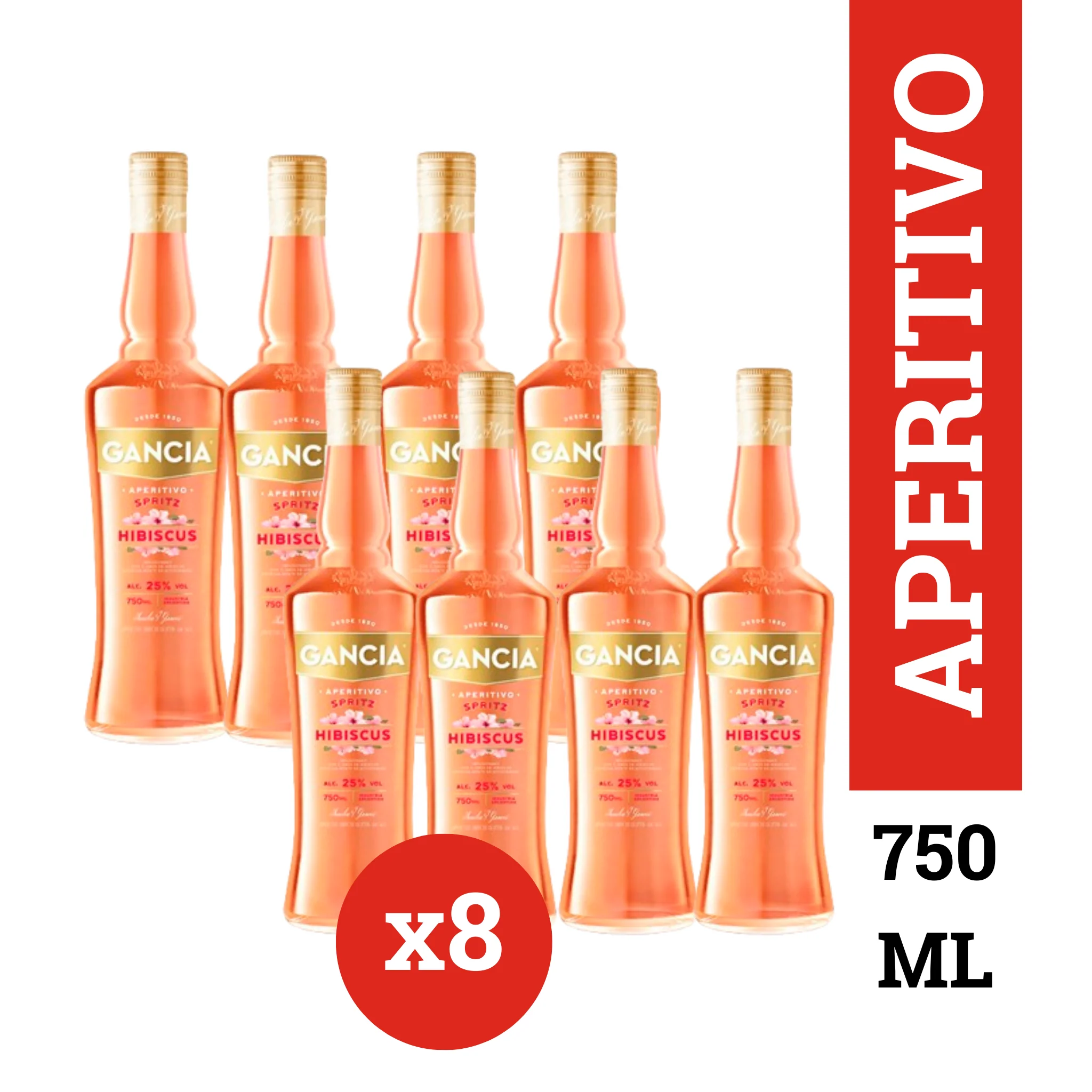 Gancia Spritz Aperitivo Italiano x8 – 750 ml / 25.3 oz cada botella